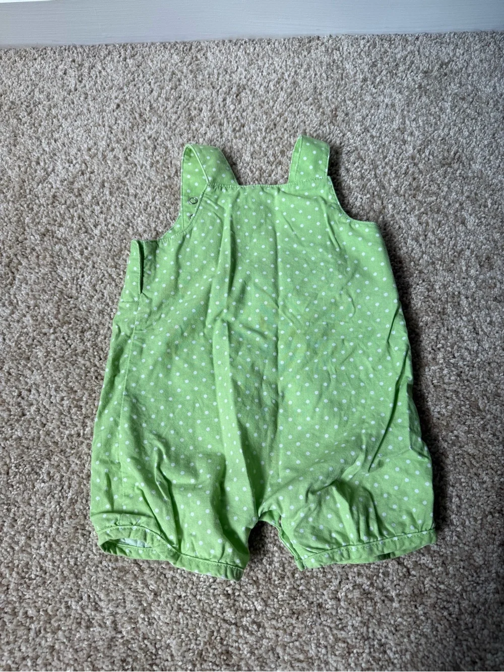Carter's Lime Green Polka Dot One-Piece with Pink Elephant